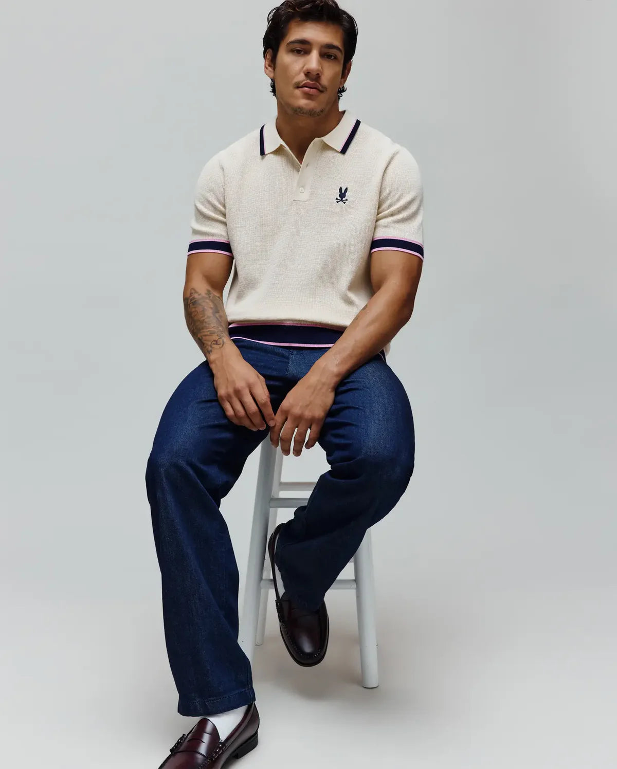 Mens dax knit polo