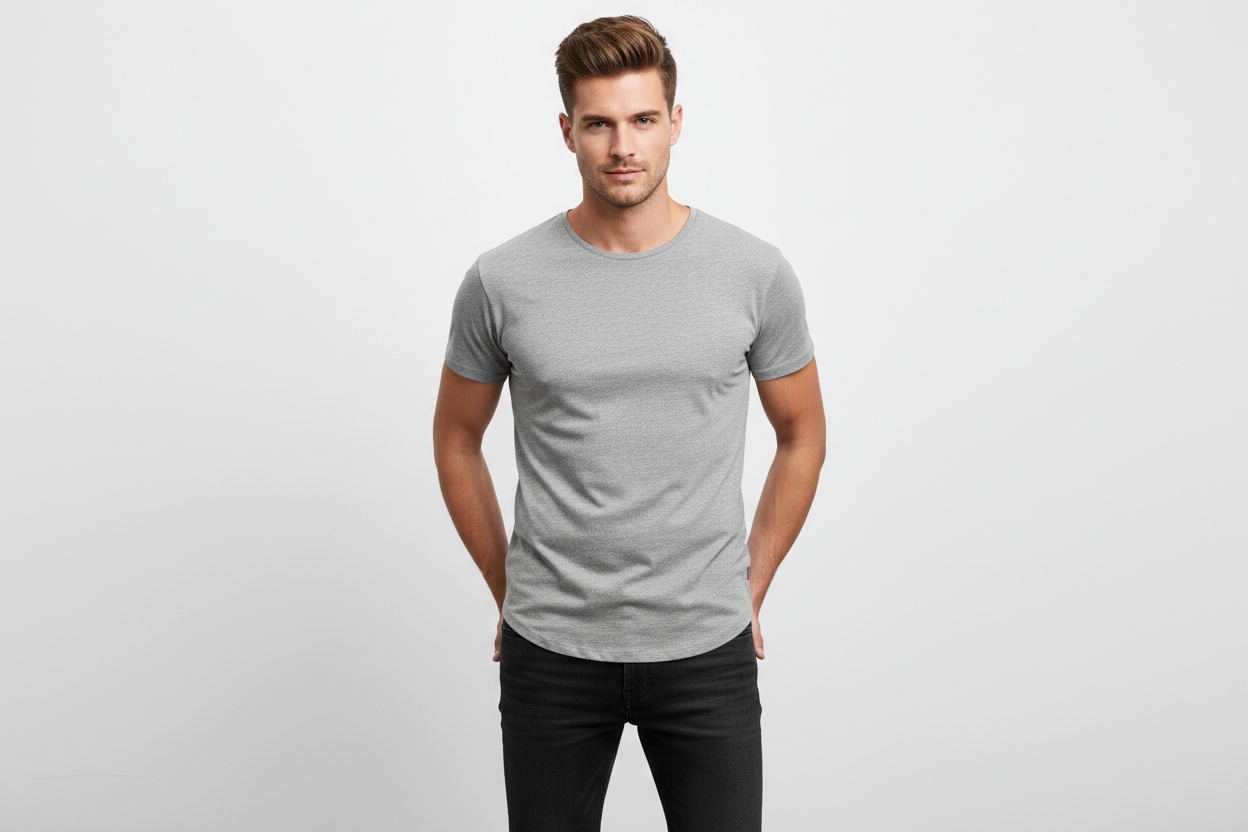 stylish Short sleeve t-shirt on a handsome guy