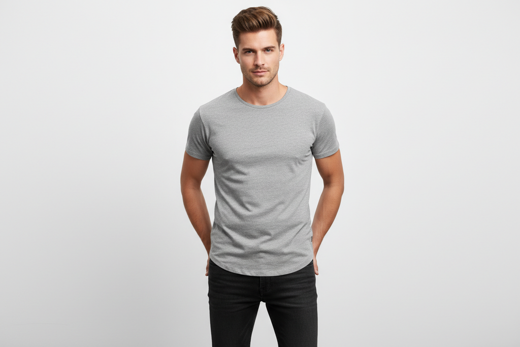 stylish Short sleeve t-shirt on a handsome guy